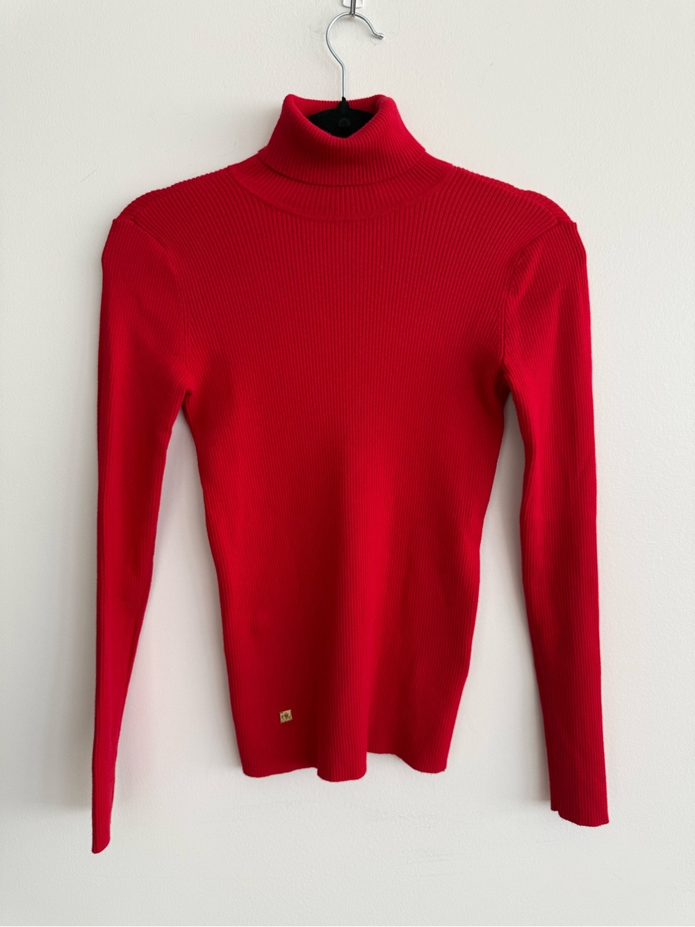 Lauren Ralph Lauren Red Ribbed Turtleneck Sweater NWOT